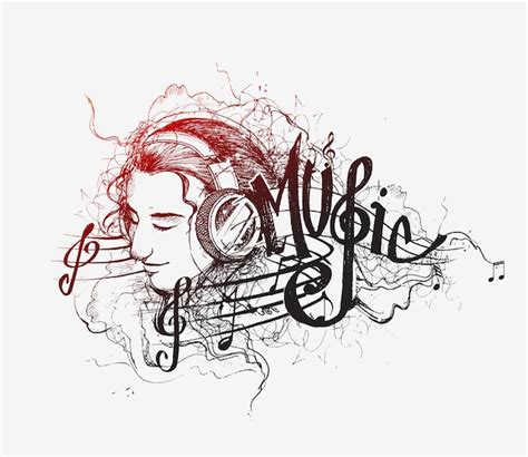 Free Vector | Music background Vector girl listens to music cartoon ...