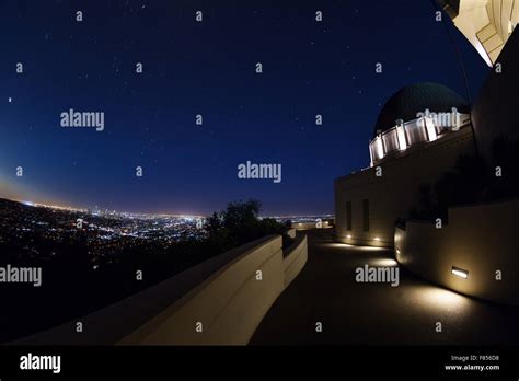 Night view of Griffith Observatory with cityscape Stock Photo - Alamy