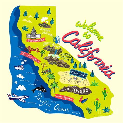 Cartoon Map Of California - Printable Map