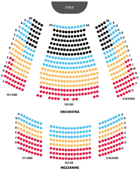 Gershwin Theatre Interactive Seating Chart | Two Birds Home