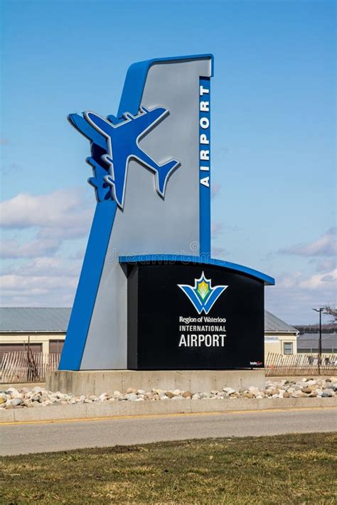 Entrance Sign for Region of Waterloo International Airport Editorial Photography - Image of ...