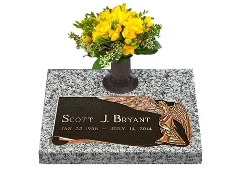 Bronze-cemetery-grave-marker-angel-vase-granite-base-markers-buy-online ...