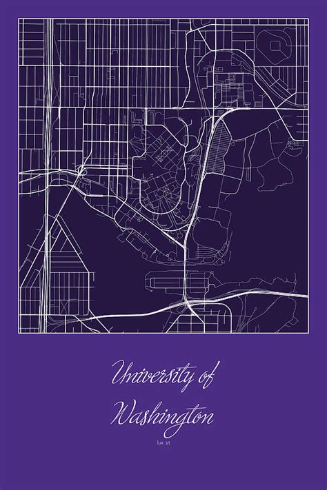 UW Street Map - University of Washington Seattle Map Digital Art by ...