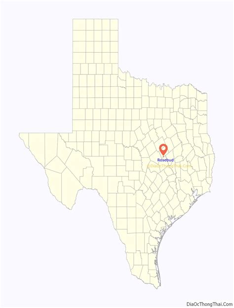 Map of Rosebud city, Texas