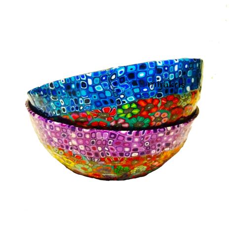 Colorful Serving Glass Bowls Set Handmade Glass Bowls Cereal - Etsy