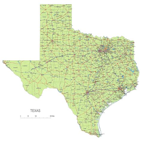 Texas Highway Road Map Printable