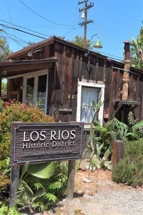 SAN JUAN CAPISTRANO, CALIFORNIA - 27 MAY 2021: Sign at the Los Rios ...