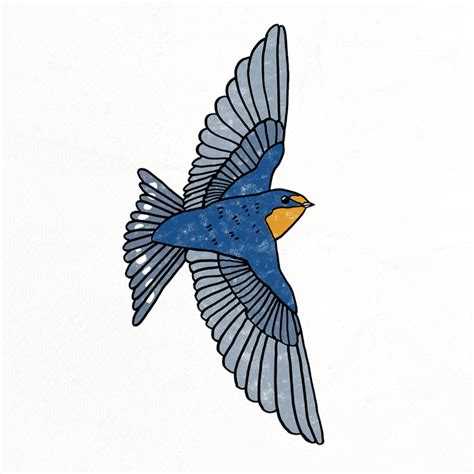 Blue Bird Flying Drawing | Free download on ClipArtMag