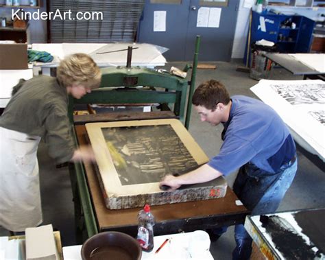 Photos of the Creation of a Lithography Print: Printmaking Lessons for Kids