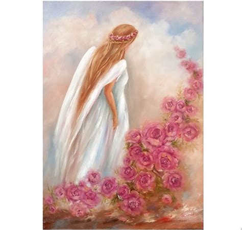 Angel Portrait Painting Christian Wall Art Original Art Angel Wings Art You Are My Angel ...