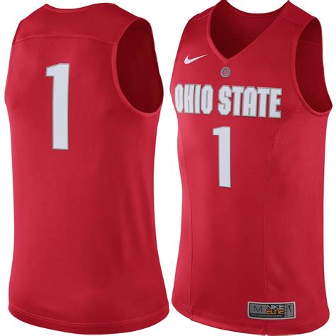 Nike #1 Ohio State Buckeyes Scarlet Hyper Elite Authentic Performance Basketball Jersey