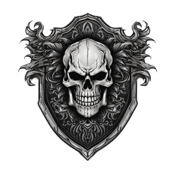 Gothic Skull In Shield, Skull, Graphic, Skeleton PNG Transparent Image and Clipart for Free Download