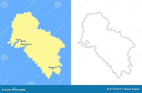 Ios Island Map - Cdr Format Stock Vector - Illustration of main ...