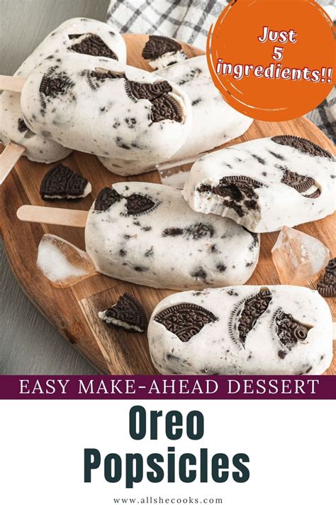 Oreo Popsicles - Easy Summer Treat - All She Cooks