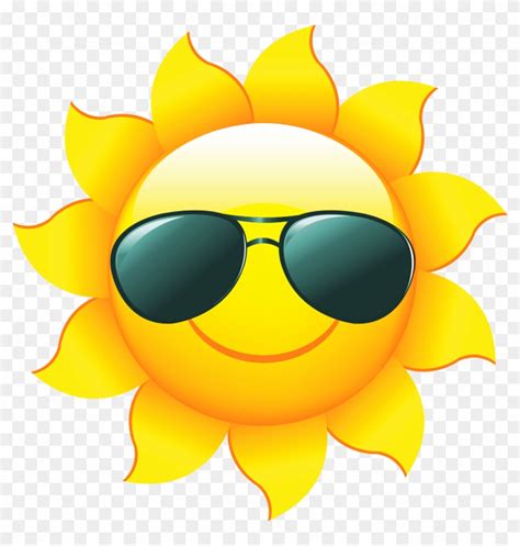 28 Collection Of Sunshine Clipart Transparent - Sun With Sunglasses ...