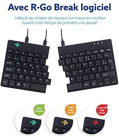 R Go Tools R-Go Split Break Ergonomic Klaviatūra - AZERTY (FR) - juodas - su laidu - Mini - su ...