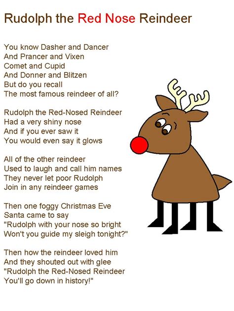 Words To Rudolph The Red Nosed Reindeer Printable - Letter Words Unleashed - Exploring The ...