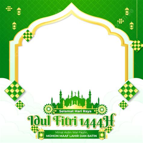 Twibbon Eid Al Fitr 1444 H In 2023 Vector, Twibbon Eid Al Fitr 1444 H ...