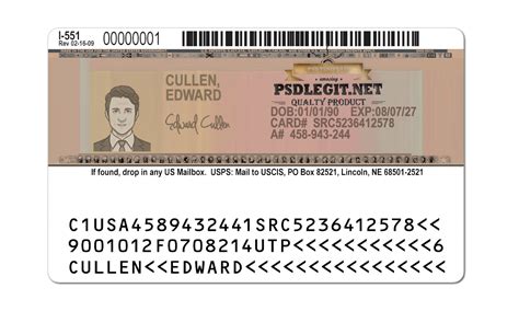 USA Permanent Resident Card PSD Template - PSDLEGIT