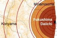 Map of evacuation zones around Fukushima's damaged plant, distance from plant/potential ...