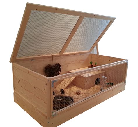 Super Large Wooden Guinea Pig Cage with Roof - 120 x 60cm