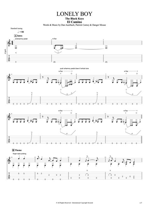 Lonely Boy Tab by The Black Keys (Guitar Pro) - Full Score | mySongBook