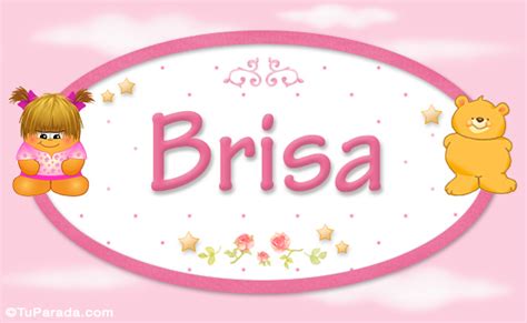 Brisa - Con personajes, Nombres para niñas, bebés, osito nena, tarjetas