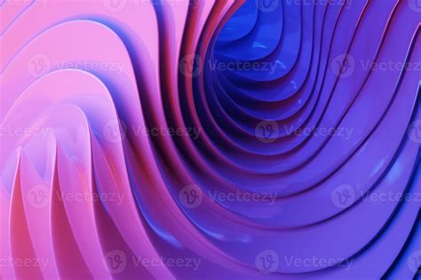 Abstract geometric lines design element. Blue and pink striped background. 3d illustration ...