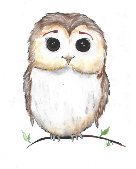 Little Owl Giclee Watercolor Print - Etsy