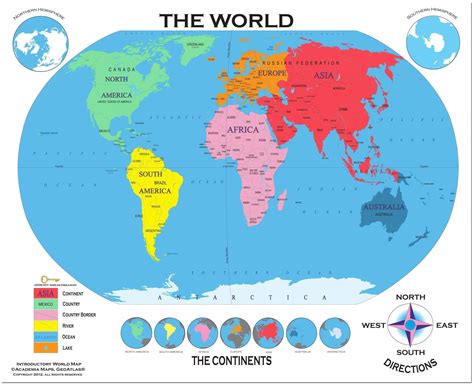 Printable Map Of Continents And Oceans