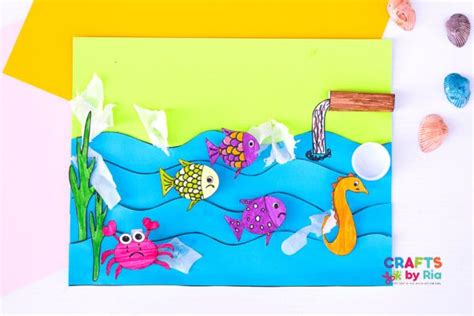 Water pollution craft for kids- Easy Earth Day Craft - Crafts By Ria