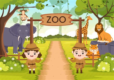 Monkey In The Zoo Cartoon