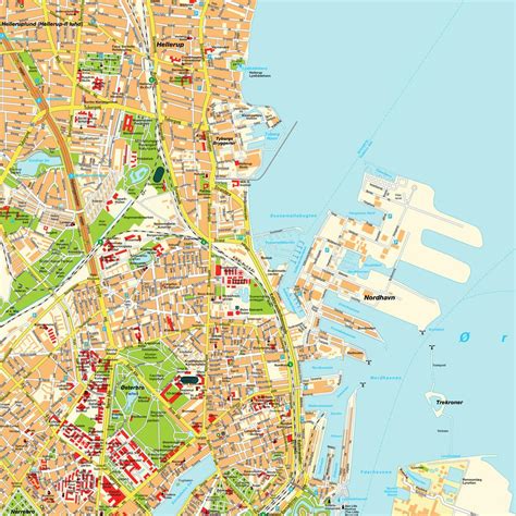 Copenhagen Denmark Tourist Map - Copenhagen Denmark • mappery