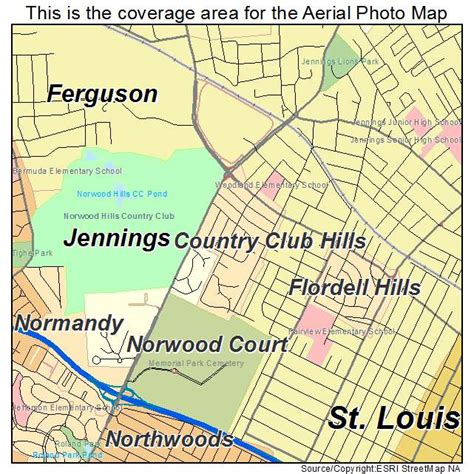 Aerial Photography Map of Country Club Hills, MO Missouri