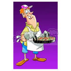 image of man cooking dinner paella clipart #394038 at Graphics Factory.