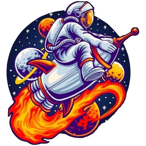 an astronaut is flying through space on fire