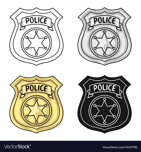 Police officer badge icon in cartoon style Vector Image