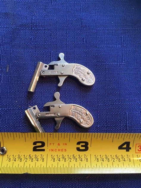 2 Rare Vintage Japan Metal Miniature Toy Cap Gun Pistol 1 3/4"Long ...