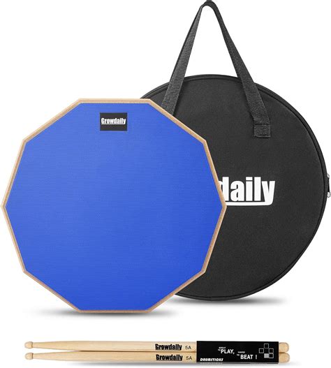 Amazon.com: Drum Practice Pad for drumming drum pad and sticks 12 In,Sided With 2 Pairs/4 Maple ...