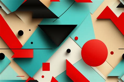 Premium AI Image | abstract geometric background with red black and ...