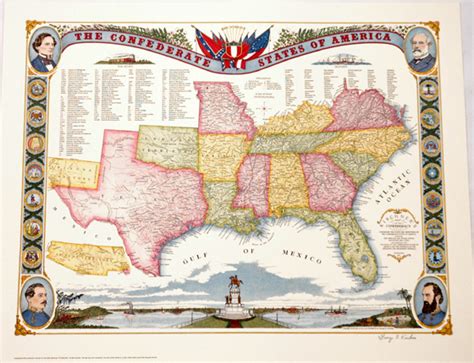 PT0796 Kirchner's Map of the Confederacy - Classic Signed Print