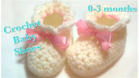 Crochet baby booties or baby shoes for 0-3 months baby fast and easy to do #104 - YouTube