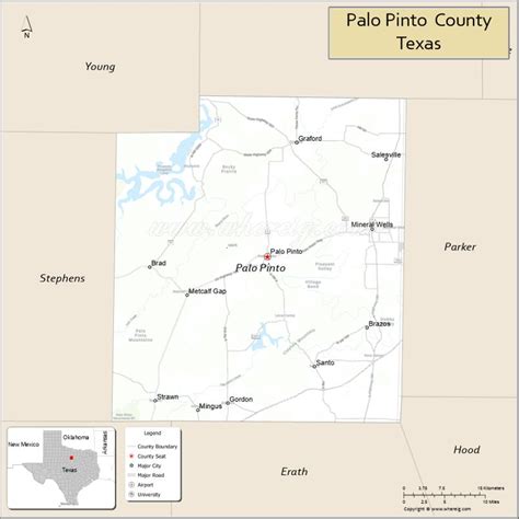 Map of Palo Pinto County, Texas - Thong Thai Real