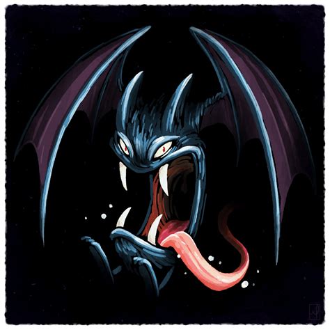 Safebooru - creepy golbat highres long tongue m. s. corley no humans ...