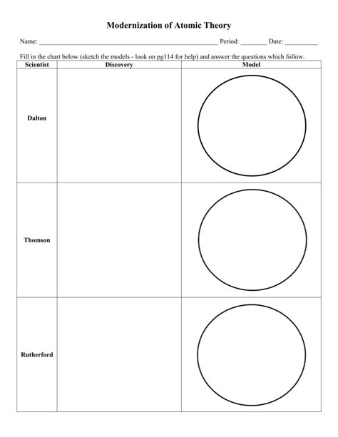 39 development of the atomic theory worksheet - Worksheet Resource