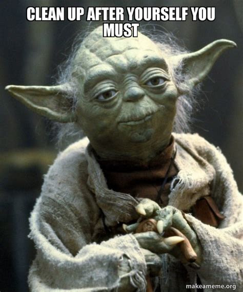 Clean up after yourself you must - Yoda Meme Generator