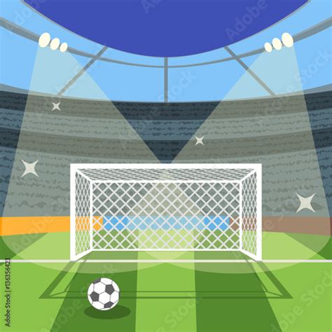 Cartoon Football Soccer Field. Vector Stock Vector | Adobe Stock