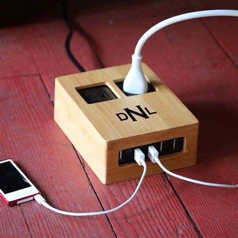 Handmade customizable Bamboo Covered Power Strip | Gadgetsin