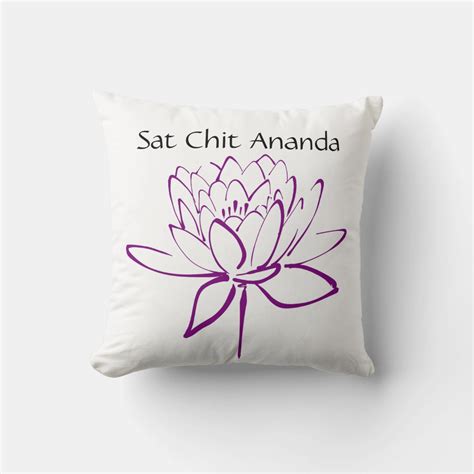 Sat Chit Ananda Purple Lotus Pillow | Zazzle