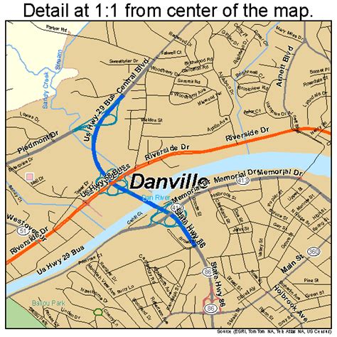 Danville Virginia Street Map 5121344